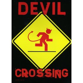 Amazon.com: Devil Crossing Street - Fun Metal Wall Sign Bedroom/ Dorm: Kitchen & Dining